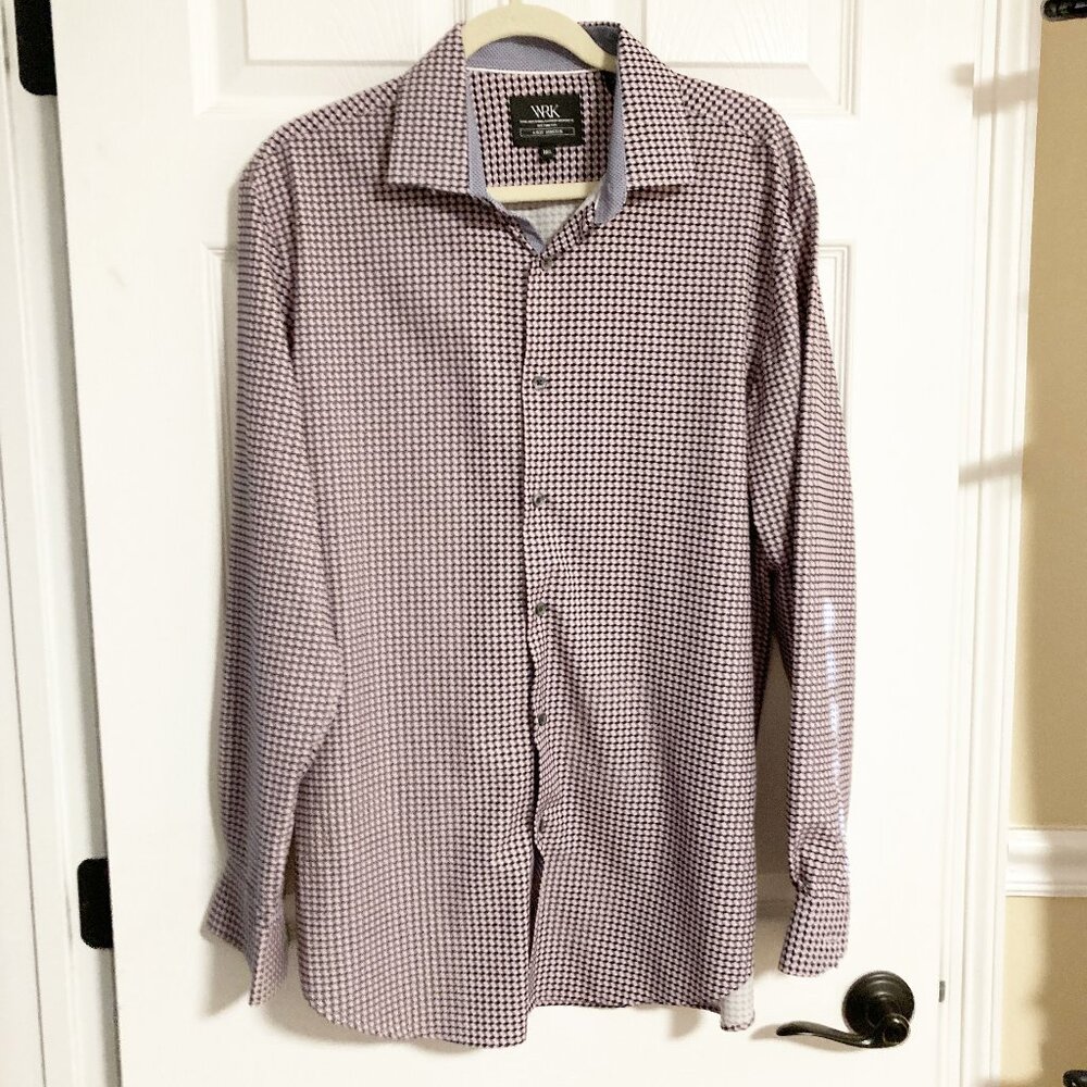 WRK 4-Way Stretch Long Sleeve Button Front Performance Dress Shirt Size 16 1/2